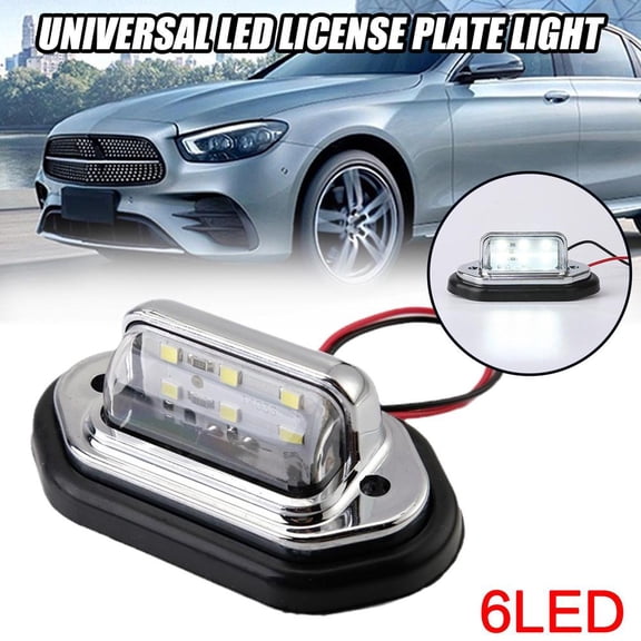 FurNest Universal LED License Plate Tag Light Lamp White For Truck SUV Traile