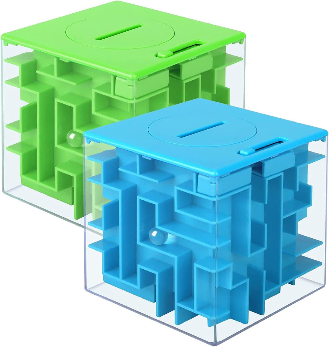 2 Pack Money Maze Puzzle Box, Perfect Money Holder Puzzle and Brain