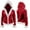 Red, variant on SDNall Women's Hooded Cardigan with Faux Fur Trim, Long Sleeve Zip Up Fleece Jacket Solid Color Casual Loungewear