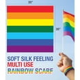 thumbnail image 2 of CBC Crown Unisex Adult Lightweight Rainbow Stripes Pride LGBTQ+ Silk Feeling Square Scarf 35" x 35", 2 of 6