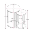 thumbnail image 2 of CorLiving Fort Worth Engineered Wood Round Indoor Nesting Side Tables with Black Steel Base. Light Brown, 2 of 7