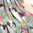 thumbnail image 3 of Shih Tzu Dog and Flower Floral Blanket,Comfortable Soft Flannel Throw Blanket,All Season,Warm Lightweight Blankets for Sofa Bed Couch Living Room Chair,30"x40", 3 of 4