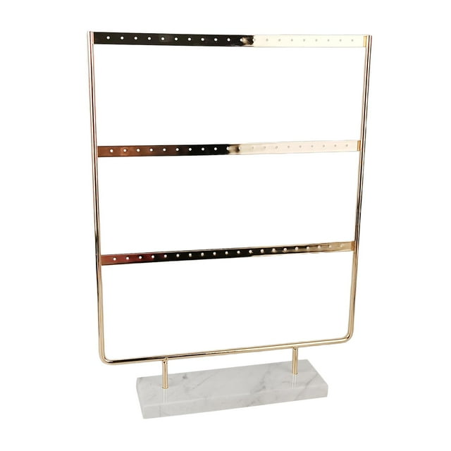 Support de Présentation pour Boucles d'Oreilles Base en Marbre Élégant Support de Clous d'Oreilles Blanc