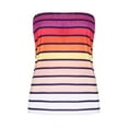 thumbnail image 4 of Strapless Bandeau Tank Tops for Women Stripe Colorful Elastic Off Shoulder Slim Fit Summer 2025 Trendy Tshirts Pink,S, 4 of 7