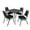 Grey / Chrome, variant on Trek 48" Square Breakroom Table- Neo Walnut/ Black & 4 Restaurant Stack Chairs- Black