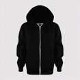 thumbnail image 2 of KPOPLK Toddler Boy Zip Up Hoodie Sweatshirt Fall Clothes Long Sleeve Solid Jacket With Hood 1-7 Years White Size 11-12 Years, 2 of 6