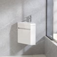 thumbnail image 6 of Wonline 16" Corner Bathroom Vanity Floating Style Wall Mount Bathroom Vanity with Sink and Faucet for Small Bathroom Combo, White, 6 of 10