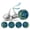 Teal Blue, variant on Darling Souvenir Pack of 190 Pcs chocolate Bridal Shower Theme Stickers Party Favor-Green