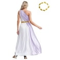 thumbnail image 2 of Jhaoyu Costume de Performance Cosplay Grecque Antique pour Femmes, Robe à une Épaule avec Couvre-Chef Lavande L, 2 of 6
