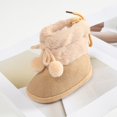 thumbnail image 5 of Baby Solid Color Cotton Shoes Fleece Double Pom Soft Soled Toddler Shoes Snow Boots, 5 of 8