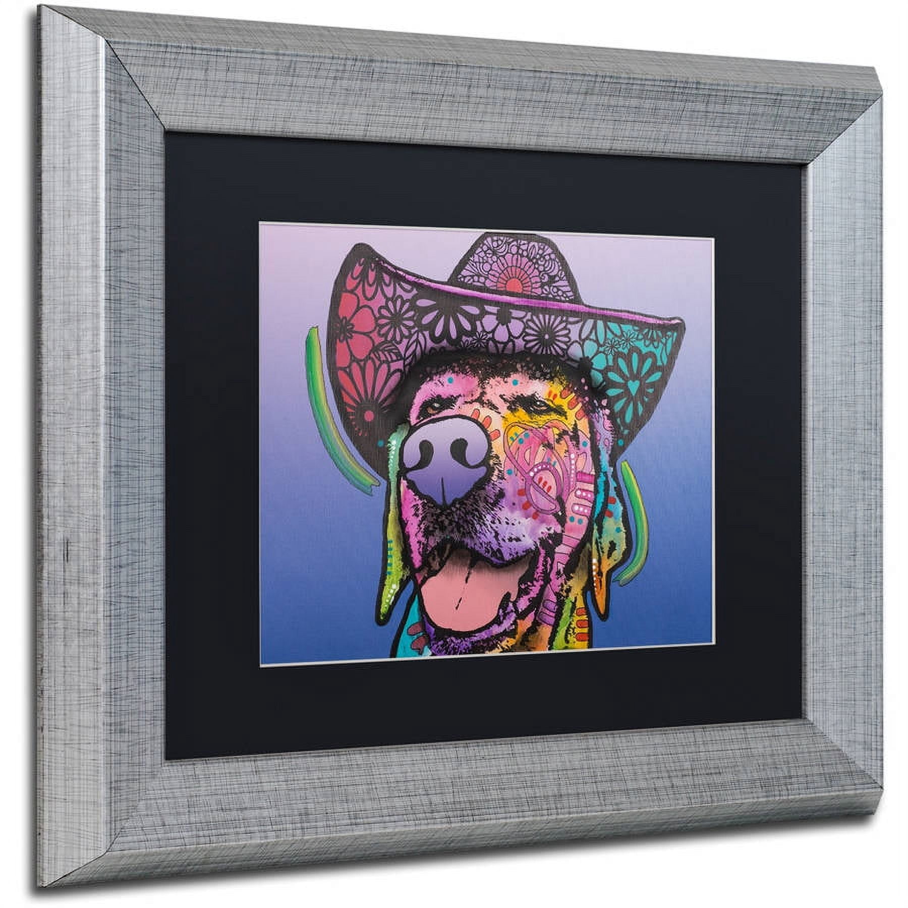 Trademark Fine Art "Penelope Custom-4" Canvas Art by Dean Russo, Black Matte, Silver Frame