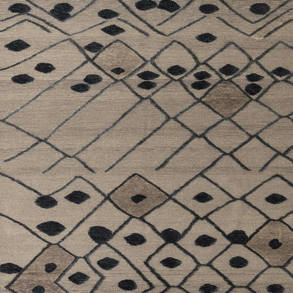 Ahgly Company Indoor Square Abstract Coffee Brown Solid Area Rugs, 5' Square