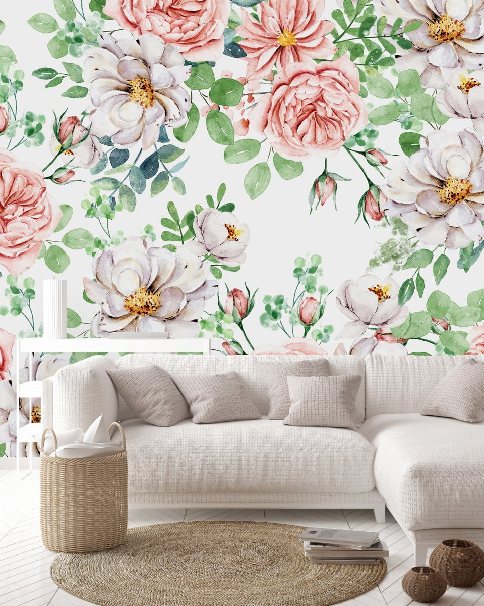 Pastel Color Flowers Wallpaper - Walmart.com