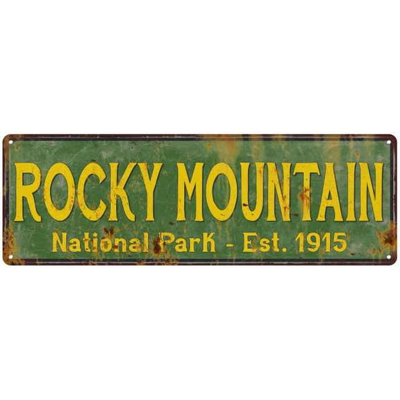 Rocky Mountain National Park Rustic Metal 6x18 Sign Cabin Decor 106180057045