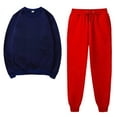thumbnail image 2 of Winter Save Big! Kiplyki Women's Gym Sport Suit Solid Round Neck Pullover Casual Sports Pants Sports Set, 2 of 5