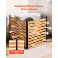 thumbnail image 2 of VEVOR Wooden Privacy Fence, 48 x 49 x 28 inch Air Conditioner Fence, 2 Panel Solid Outdoor Wood Privacy Screen with Metal Stakes, Steel Frame, Trash Can Hider Fences Suitable for Garden, Pool, 2 of 9