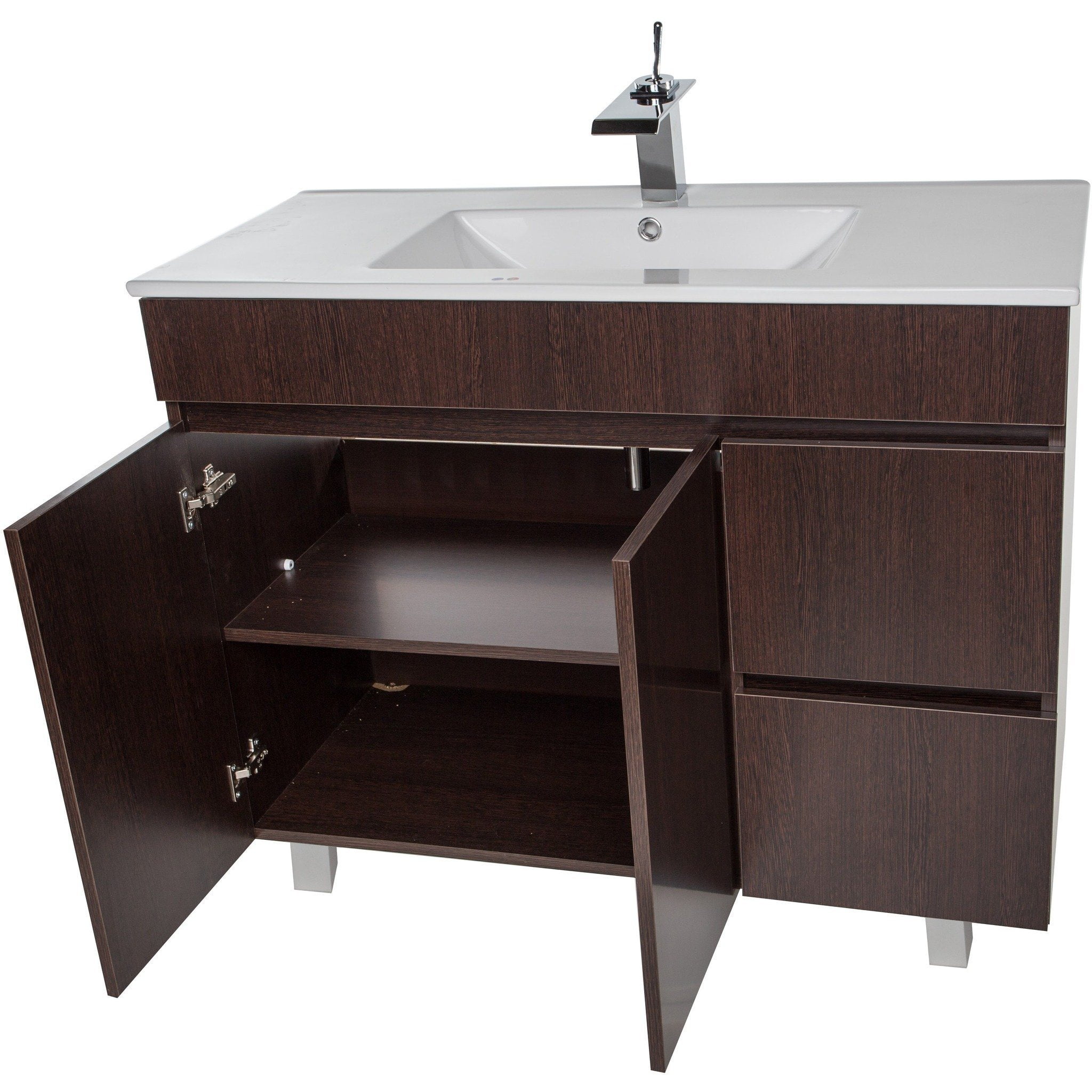 Zeus 40 Standing Bathroom Vanity Cabinet Set Bath Furniture With Single Sink Wenge Walmart Canada
