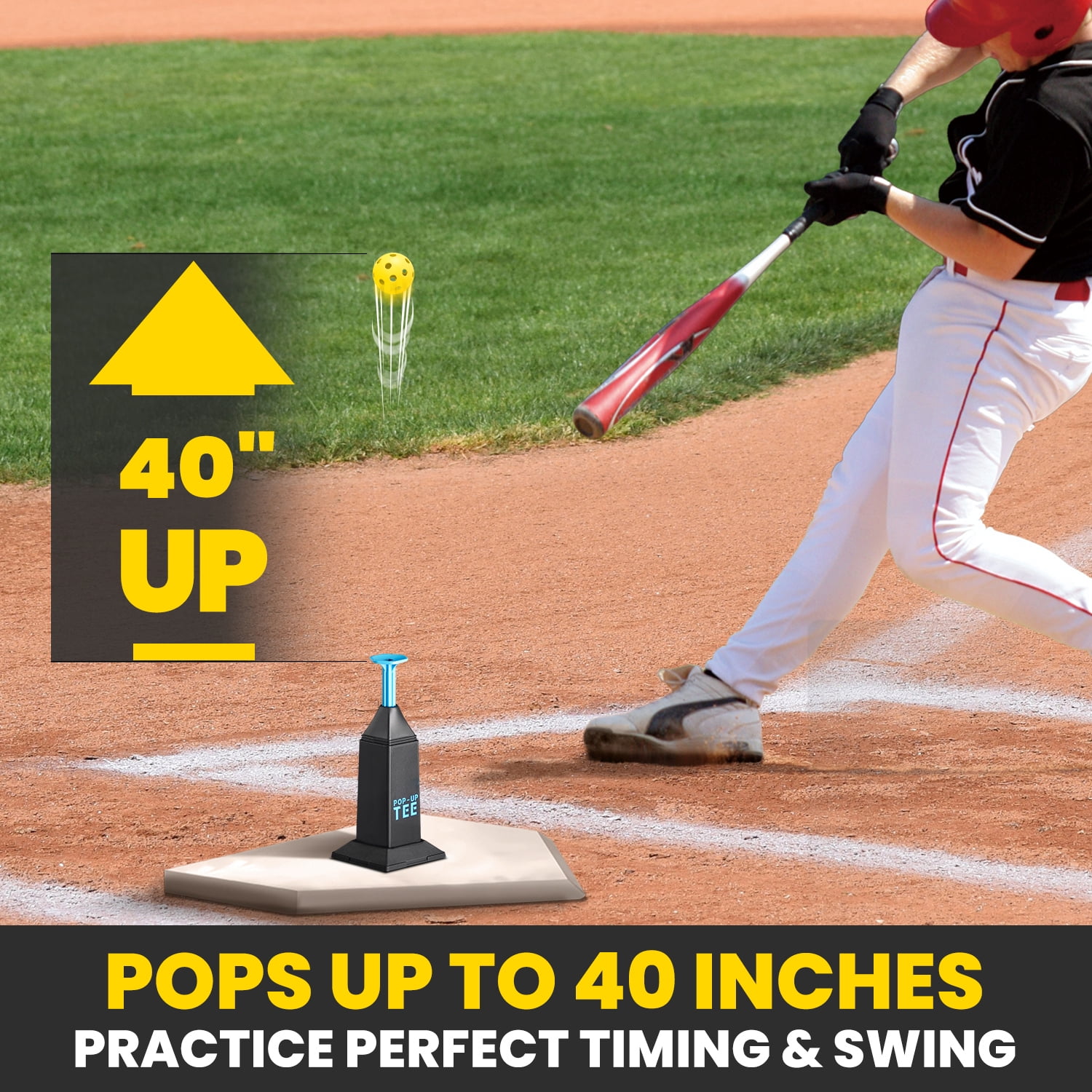 FITPLAY Baseball Training Tee Popper, Pop Up Baseball Trainer Baseball Pitching Machine Without a Pitcher