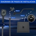thumbnail image 3 of Regaderas para Baño Cabeza de Ducha de Lluvia Alta Presion, Ducha de Mano de 3 Modos Rociado cabezal de ducha con ajustable soporte, manguera Negro Regaderas y Baño, 3 of 4