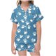 thumbnail image 1 of Odeerbi 2-12 Años Pijama de Satén de Verano Para Niña Con Solapa de Muesca, Camisas de Manga Corta, Pantalón Corto, Estampado de San Valentín, Ropa de Dormir, 1 of 6