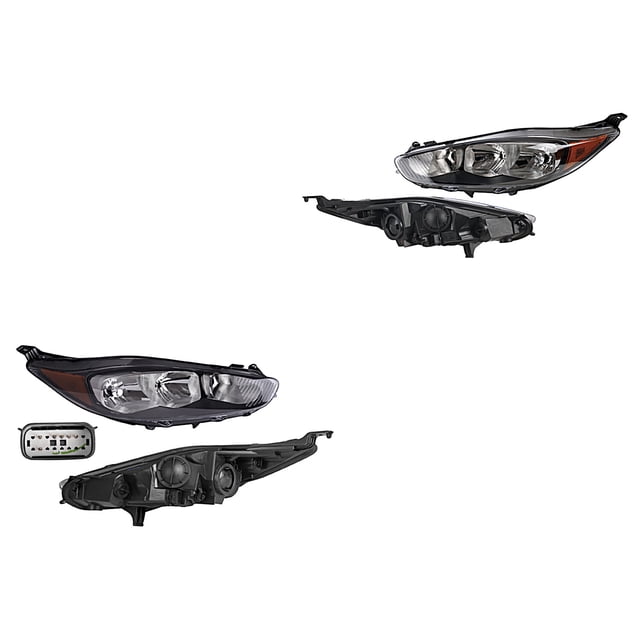 Par de Faros DEPO Fiesta 2014 A 2019 Ford Fdo Negro