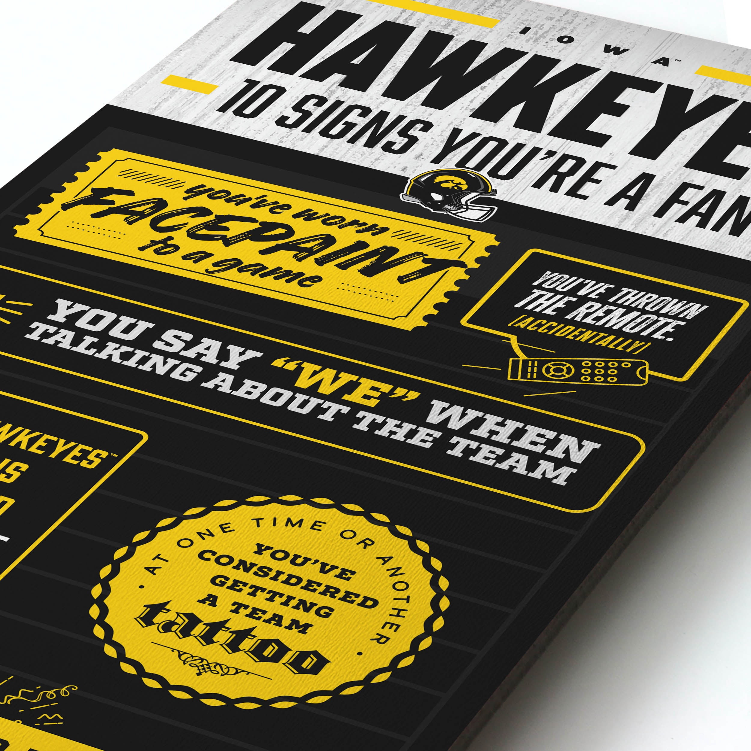 YouTheFan NCAA Iowa Hawkeyes 3D Top 10 Wall Art