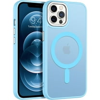 for iPhone 12 Pro Max Case Magnetic[Compatible with Magsafe], Translucent Matte Back Full Body Protective Cover Cases Anti-Scratch Shockproof Phone Case for iPhone 12 Pro Max 6.7", Light Blue