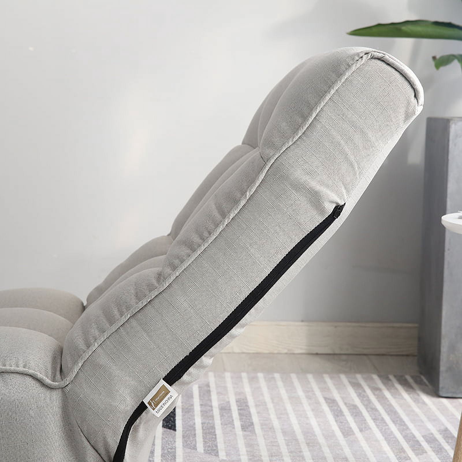 Lazy Sofa Chair, Adjustable 4-Position Floor Recliner, Folding Tatami Single Leisure Reclining Chair for Balcony Bedroom Living Room Dormitory