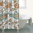 thumbnail image 5 of Small Stall Narrow Shower Curtain 36"W x 72"L – Tropical Bohemian Leaves, Mid-Century Abstract Boho Botanical Bathroom Decor, Vintage Floral Palm Leaf Pattern, Rustic Tribal Folk Style, 5 of 5