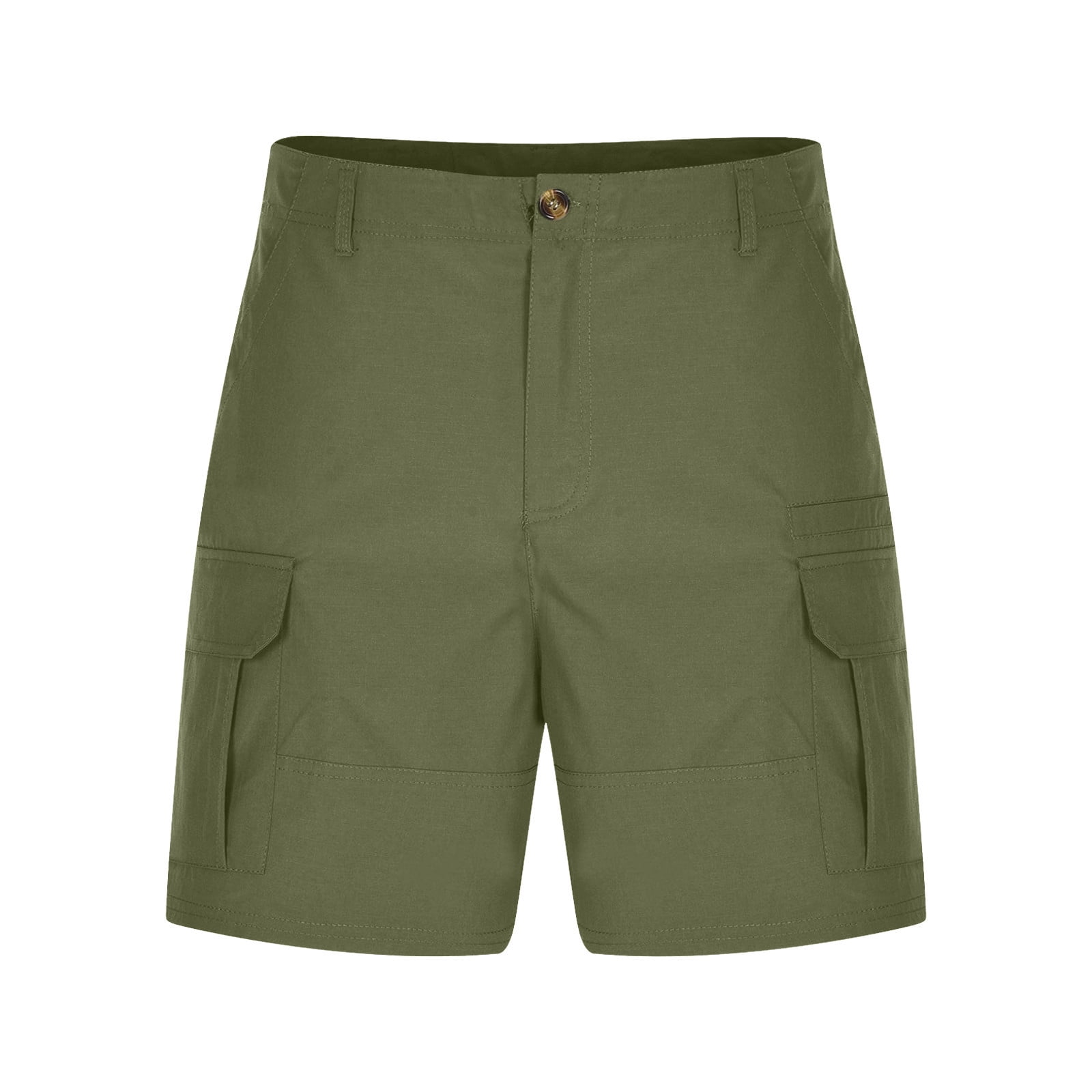 IYTR Cargo Shorts for Men Solid Color Lightweight Casual Work Pants Summer Outdoor Hiking Golf Athletic Shorts Multi Pocket (Army Green,S)