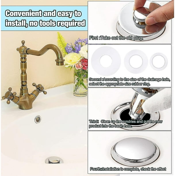 Tapón Lavabo Matsuzay 6 Piezas De Anillos De Cubierta De Desbordamiento De Fregadero De Estilo Moderno, Tapa Tapones Lavabo Cucarachas