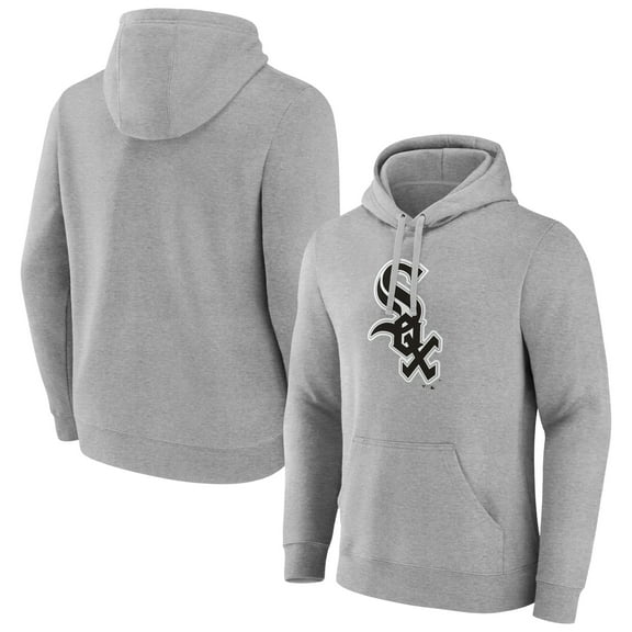Men's Heather Gray Chicago White Sox Official Logo Fitted Pullover Hoodie