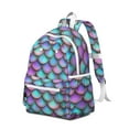 thumbnail image 2 of Mermaid Scales Pattern Backpack for School,Cute School Bag,Schoolbag with Adjustable Shoulder Straps & Padded Back,13.4"x11"x4.7", 2 of 6