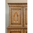 thumbnail image 5 of Vintage Anglo Indian Teak Wood Wardrobe Bone Inlaid Cabinet, Bone inlay armoire, bone inlay almirah, bone inlay unit, 5 of 7