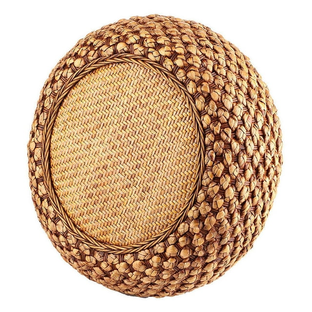Tatami Floor Pillow Transpirable Redondo Hecho a mano Estilo chino Futon Café Cola Cojín de paja para sentarse