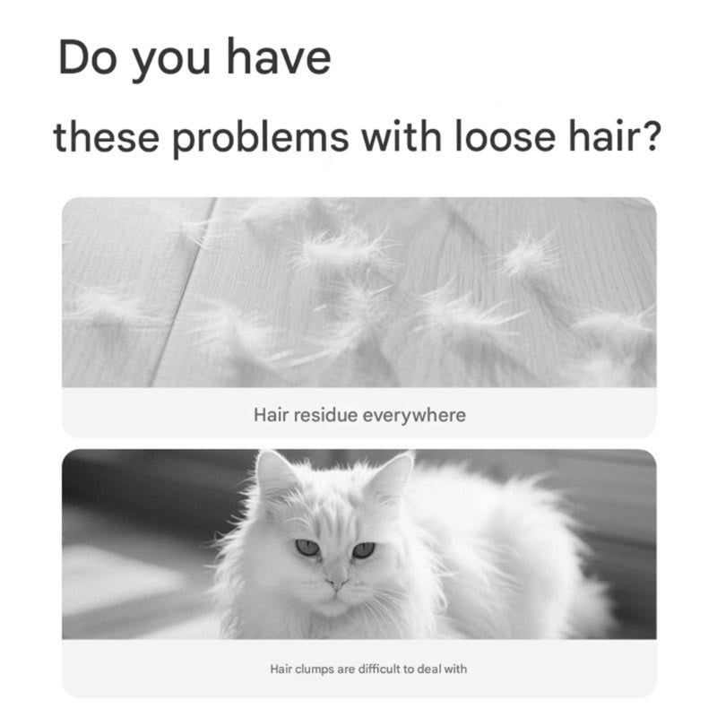 Automatic Hair Collector Brush For Cats Litter Box Gentle Bristles Safe For Cats Cleaning Open Style