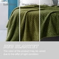 Exclusivo Mezcla Queen Size Flannel Fleece Blanket, 90x90 Inches, Olive