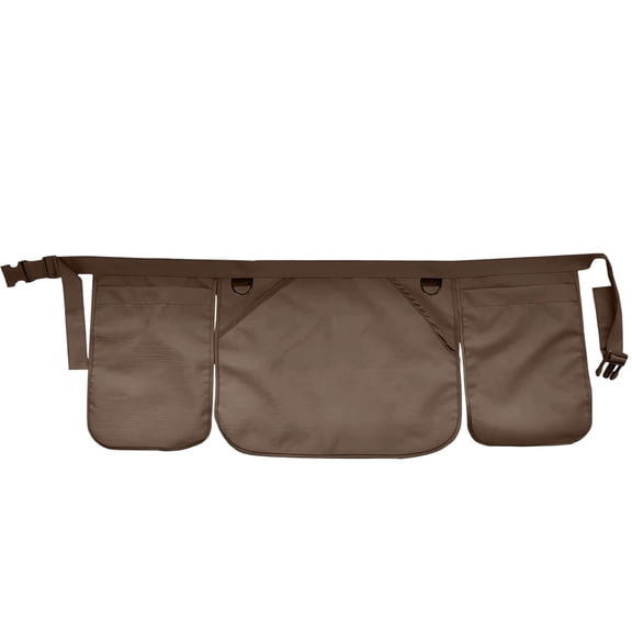 Half Apron with 3 Pockets, Adjustable Waist, Utility Waist Apron, Portable Polyester Apron for Servers, Delivery, Coffee, Garden, Work, Brown