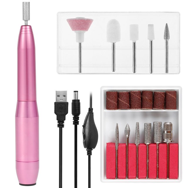 Muyoka Limas de uñas eléctricas 20000RPM para principiantes Taladro de uñas profesional Kit de limas de uñas de velocidad ajustable portátil para uñas de gel acrílico Manicura Pedicura Herramientas de Muyoka Hogar