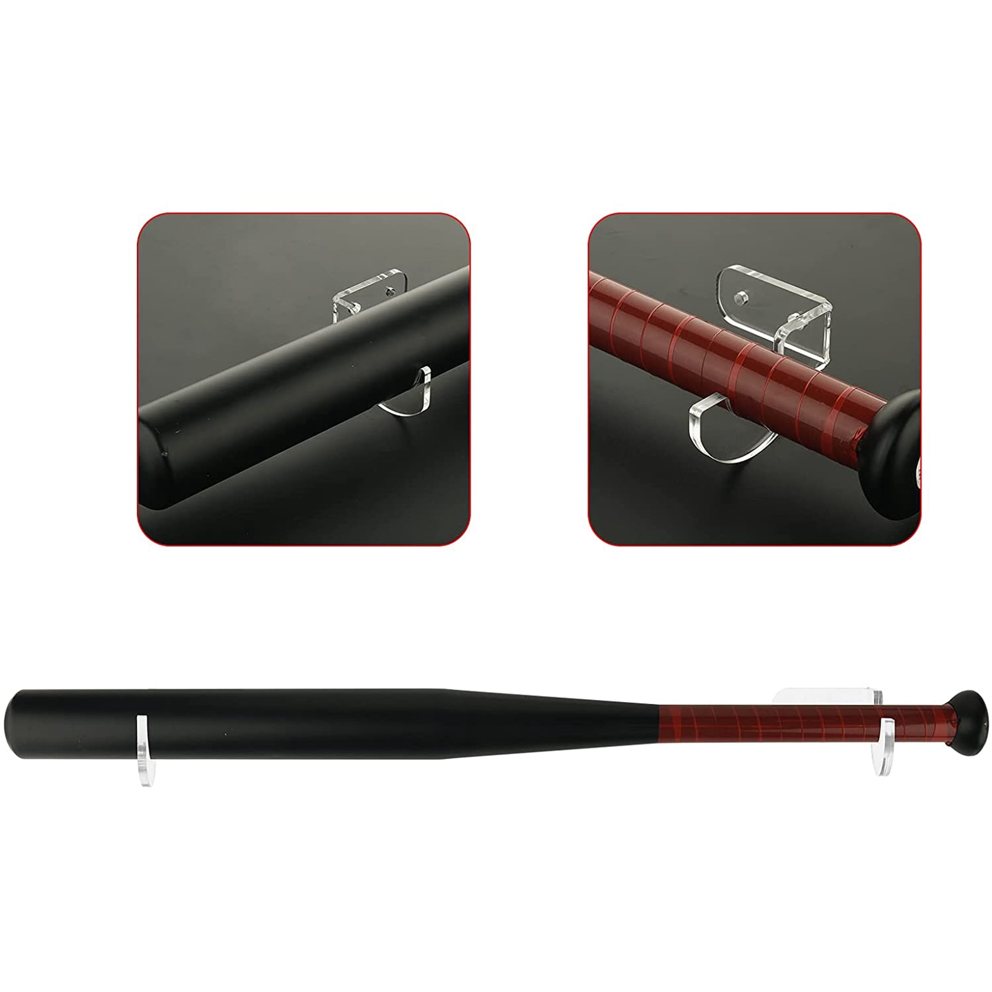 Support Mural Batte Baseball Support Mural Pour Battes De Baseball - Noir, MDF, Pour Rangement Et Affichage, Vis Incluses Support Affichage Batte