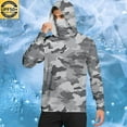 thumbnail image 2 of Dagegui UPF 50+ Hoodie Mens Sunscreen Shirts Camo Long Sleeve Hooded Fishing Tee Summer UV Protection Sun T-Shirts Outdoor Rash Guard Pullover Tops Gray M, 2 of 7