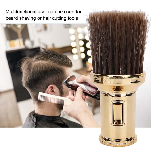 Cepillo Multifuncional Para Barrer El Pelo Roto, Plumero Para El Cuello, Afeitado, Barba, Barbería, Dorado
