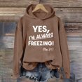 thumbnail image 2 of YUGYXL Fleece Lined Hoodie for Women Winter Warm Long Sleeve Pullover Sweatshirt Cozy Top Brown Hoodie XL, 2 of 4