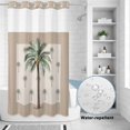 thumbnail image 2 of No Hook Shower Curtain, Palm Trees Shower Curtains for Bathroom with See Through Top Window, Brown Tropical Plants Summer Green Waterproof & Washable Bath Curtain Small Stall 36"x78", 2 of 9