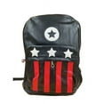 thumbnail image 1 of Sac à Dos Noir Élégant avec Étoiles Blanches et Rayures Rouges - Sac à Dos en Cuir de 16 Pouces pour Voyage et Usage Régulier, 1 of 2