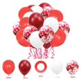 thumbnail image 1 of Decoración de fiesta de cumpleaños infantil con globos redondos de lentejuelas de papel rojo granada y oro rosa para bodas, 1 of 5