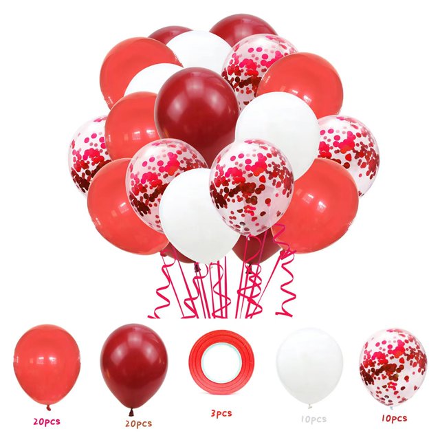 Decoración de fiesta de cumpleaños infantil con globos redondos de lentejuelas de papel rojo granada y oro rosa para bodas