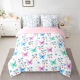 thumbnail image 3 of Homewish Dreamy Butterfly Child Bedding Comforter Set 7 Pieces, Magic Animal Full Bedding Set, Rustic Flower Floral Reversible Fitted Sheet Flat Sheet, Breathable Home Decor, 3 of 8