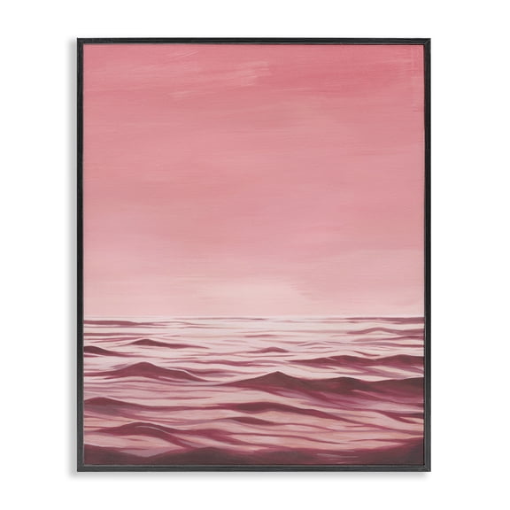Stupell Industries Modern Pink Sea Waves Black Framed Giclee Art, 11 x 14, by Grace Popp