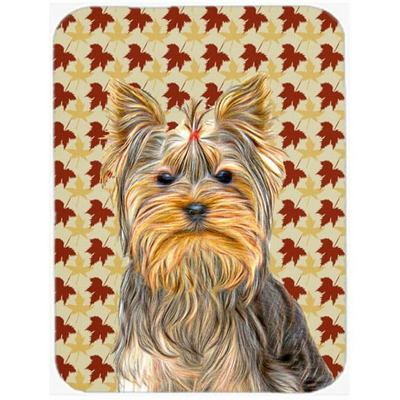 Fall Leaves Yorkie & Yorkshire Terrier Mouse Pad, Hot Pad or Trivet